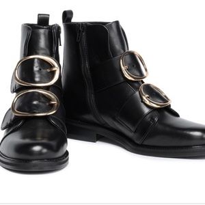 Maje gold buckle booties